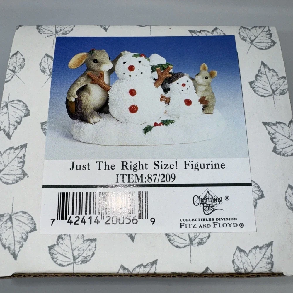 Charming Tails Just The Right Size Rabbit Figurine Snowmen 87/209 Fitz Floyd